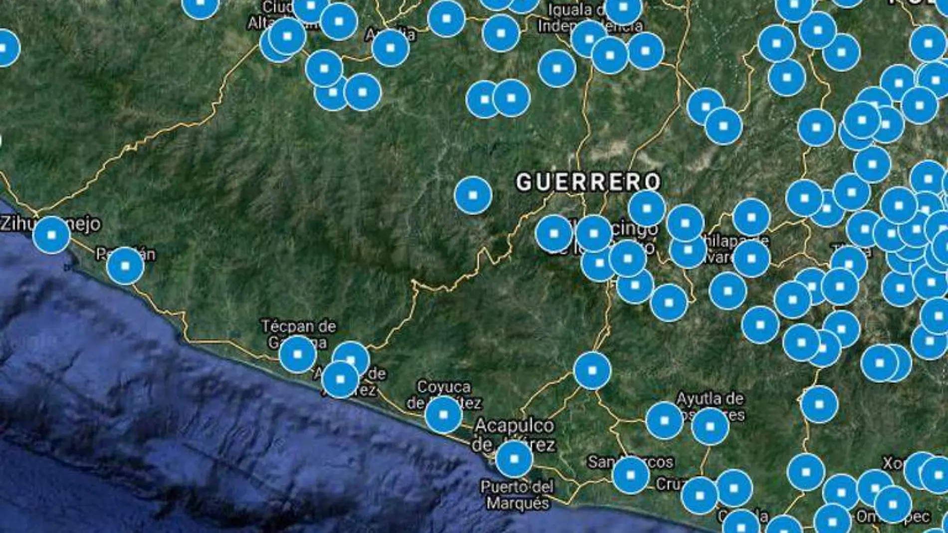 Mapa estado de Guerrero